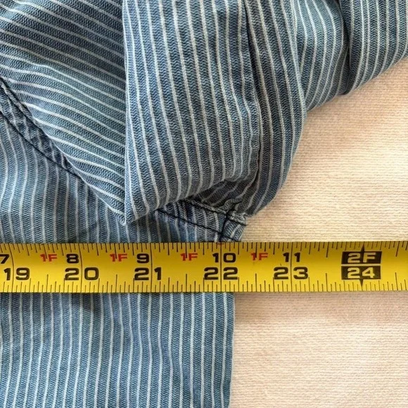Hester Orchard Shirt Blue Stripe Tencel Western Button Down Sz Med NWT Farmcore - Picture 11 of 12
